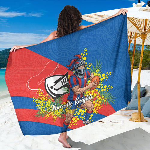 Newcastle Knights Sarong Golden Wattle Floral Polynesian - Australian Flower - Rugby Mascot