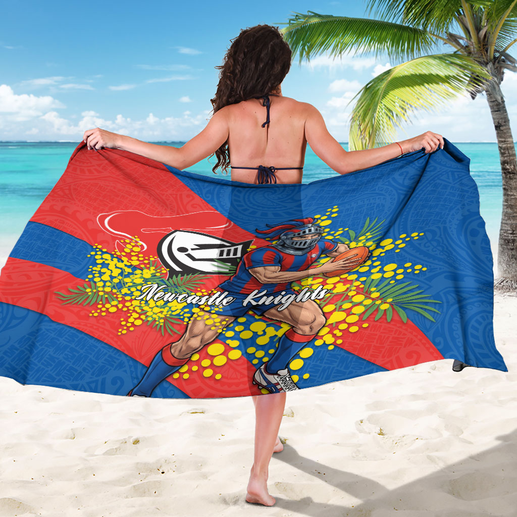 Newcastle Knights Sarong Golden Wattle Floral Polynesian - Australian Flower - Rugby Mascot