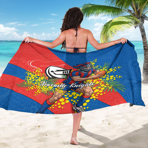 Newcastle Knights Sarong Golden Wattle Floral Polynesian - Australian Flower - Rugby Mascot
