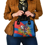 Newcastle Knights Shoulder Handbag Golden Wattle Floral Polynesian - Australian Flower - Rugby Mascot