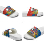 Newcastle Knights Slide Sandals Golden Wattle Floral Polynesian - Australian Flower - Rugby Mascot