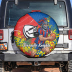 Newcastle Knights Spare Tire Cover Golden Wattle Floral Polynesian - Australian Flower - Rugby Mascot