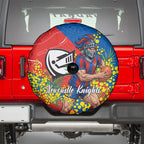 Newcastle Knights Spare Tire Cover Golden Wattle Floral Polynesian - Australian Flower - Rugby Mascot