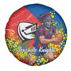 Newcastle Knights Spare Tire Cover Golden Wattle Floral Polynesian - Australian Flower - Rugby Mascot