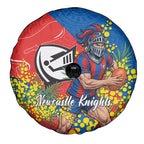 Newcastle Knights Spare Tire Cover Golden Wattle Floral Polynesian - Australian Flower - Rugby Mascot