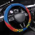 Newcastle Knights Steering Wheel Cover Golden Wattle Floral Polynesian - Australian Flower - Rugby Mascot