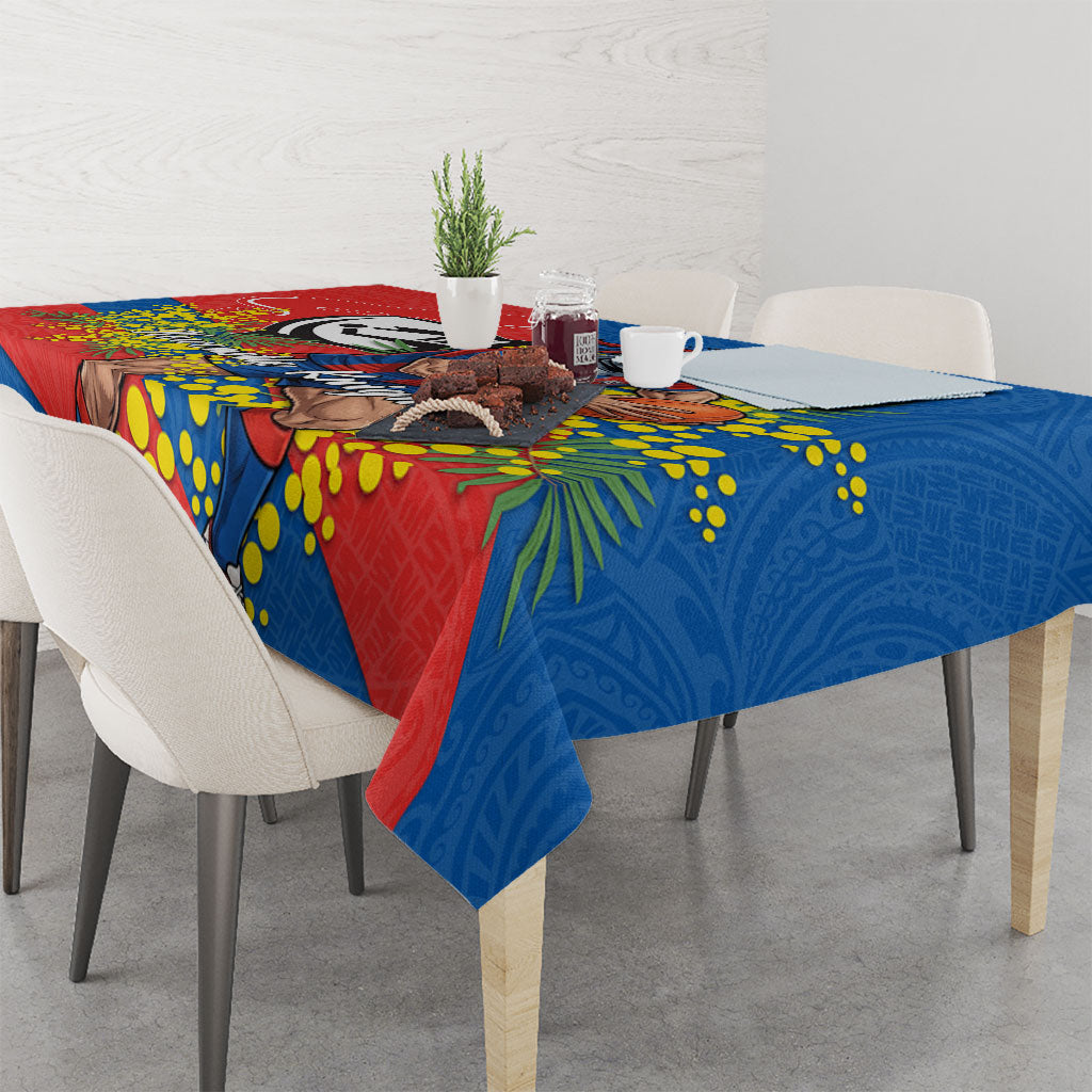 Newcastle Knights Tablecloth Golden Wattle Floral Polynesian - Australian Flower - Rugby Mascot