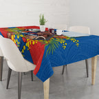 Newcastle Knights Tablecloth Golden Wattle Floral Polynesian - Australian Flower - Rugby Mascot