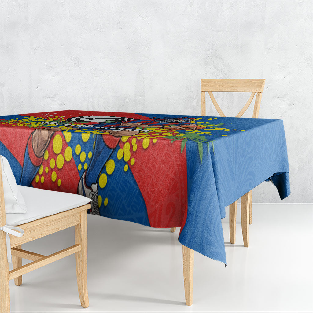 Newcastle Knights Tablecloth Golden Wattle Floral Polynesian - Australian Flower - Rugby Mascot