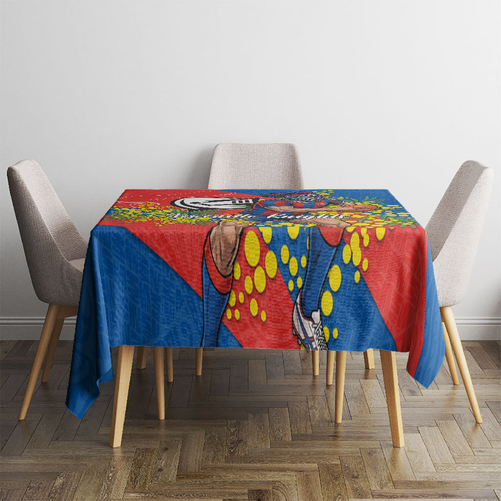 Newcastle Knights Tablecloth Golden Wattle Floral Polynesian - Australian Flower - Rugby Mascot