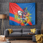 Newcastle Knights Tapestry Golden Wattle Floral Polynesian - Australian Flower - Rugby Mascot