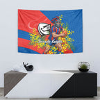Newcastle Knights Tapestry Golden Wattle Floral Polynesian - Australian Flower - Rugby Mascot