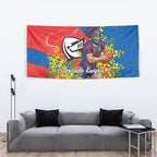 Newcastle Knights Tapestry Golden Wattle Floral Polynesian - Australian Flower - Rugby Mascot
