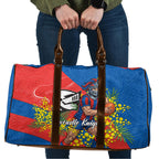 Newcastle Knights Travel Bag Golden Wattle Floral Polynesian - Australian Flower - Rugby Mascot