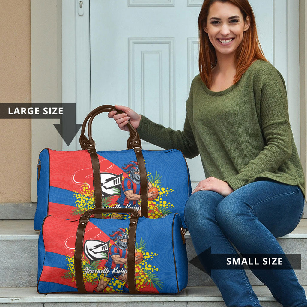 Newcastle Knights Travel Bag Golden Wattle Floral Polynesian - Australian Flower - Rugby Mascot