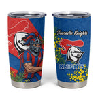 Newcastle Knights Tumbler Cup Golden Wattle Floral Polynesian - Australian Flower - Rugby Mascot