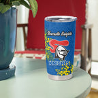 Newcastle Knights Tumbler Cup Golden Wattle Floral Polynesian - Australian Flower - Rugby Mascot