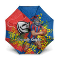 Newcastle Knights Umbrella Golden Wattle Floral Polynesian - Australian Flower - Rugby Mascot