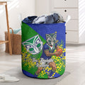 New Zealand Warriors Laundry Basket Golden Wattle Floral Polynesian - Australian Flower - Rugby Mascot