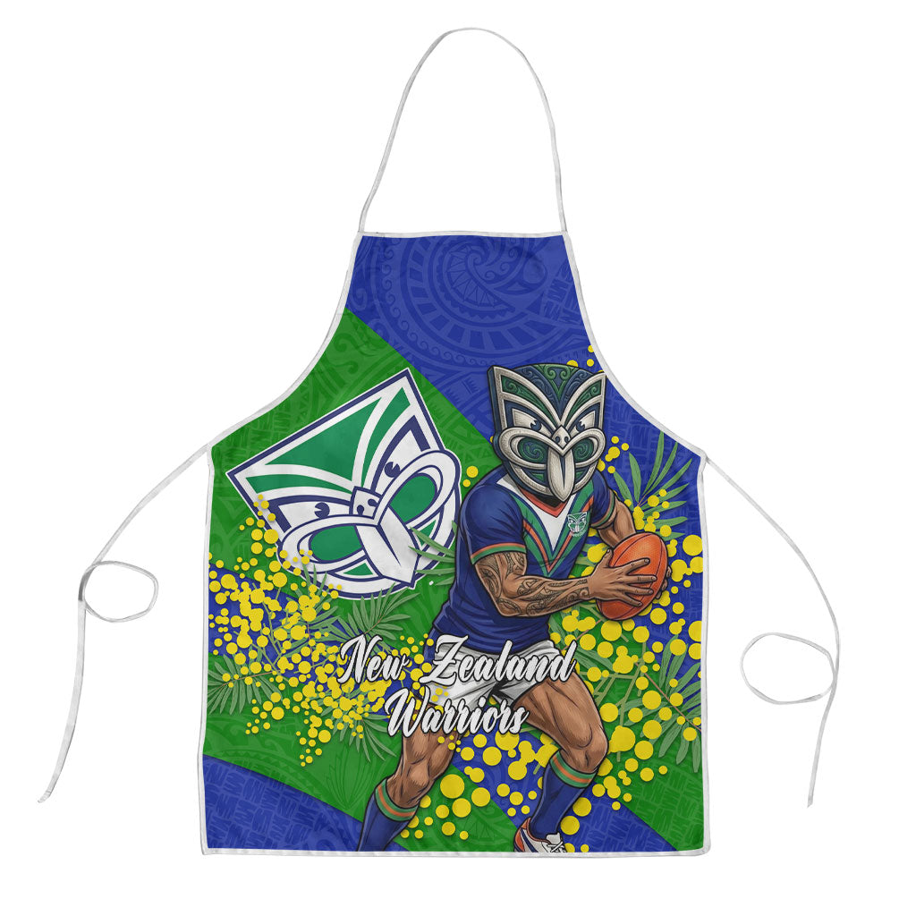 New Zealand Warriors Apron Golden Wattle Floral Polynesian - Australian Flower - Rugby Mascot