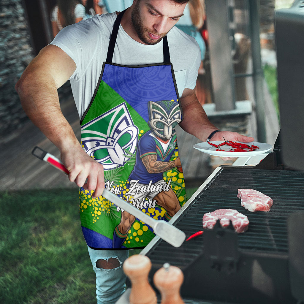 New Zealand Warriors Apron Golden Wattle Floral Polynesian - Australian Flower - Rugby Mascot