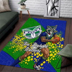 New Zealand Warriors Area Rug Golden Wattle Floral Polynesian - Australian Flower - Rugby Mascot