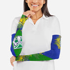 New Zealand Warriors Arm Sleeves Golden Wattle Floral Polynesian - Australian Flower - Rugby Mascot
