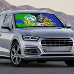New Zealand Warriors Auto Sun Shade Golden Wattle Floral Polynesian - Australian Flower - Rugby Mascot