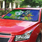 New Zealand Warriors Auto Sun Shade Golden Wattle Floral Polynesian - Australian Flower - Rugby Mascot