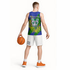 New Zealand Warriors Basketball Jersey Golden Wattle Floral Polynesian - Australian Flower - Rugby Mascot