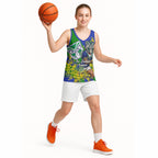 New Zealand Warriors Basketball Jersey Golden Wattle Floral Polynesian - Australian Flower - Rugby Mascot