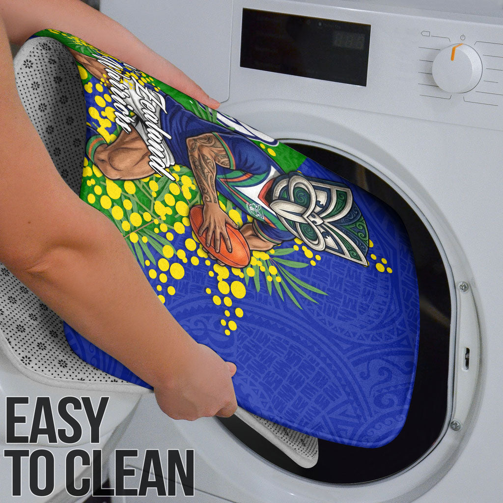 New Zealand Warriors Bathroom Set Golden Wattle Floral Polynesian - Australian Flower - Rugby Mascot