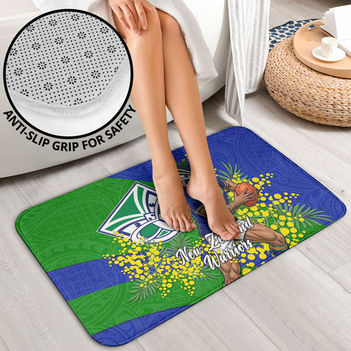 New Zealand Warriors Bathroom Set Golden Wattle Floral Polynesian - Australian Flower - Rugby Mascot