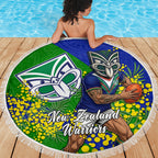 New Zealand Warriors Beach Blanket Golden Wattle Floral Polynesian - Australian Flower - Rugby Mascot