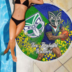 New Zealand Warriors Beach Blanket Golden Wattle Floral Polynesian - Australian Flower - Rugby Mascot