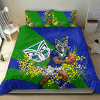 New Zealand Warriors Bedding Set Golden Wattle Floral Polynesian - Australian Flower - Rugby Mascot