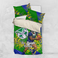New Zealand Warriors Bedding Set Golden Wattle Floral Polynesian - Australian Flower - Rugby Mascot