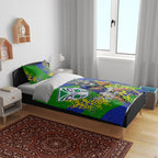 New Zealand Warriors Bedding Set Golden Wattle Floral Polynesian - Australian Flower - Rugby Mascot