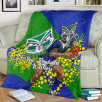 New Zealand Warriors Blanket Golden Wattle Floral Polynesian - Australian Flower - Rugby Mascot