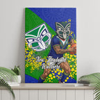 New Zealand Warriors Canvas Wall Art Golden Wattle Floral Polynesian - Australian Flower - Rugby Mascot