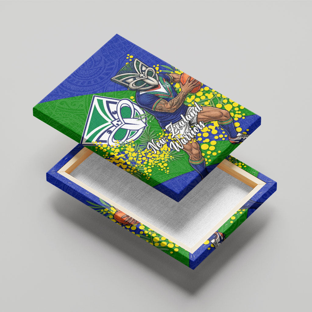 New Zealand Warriors Canvas Wall Art Golden Wattle Floral Polynesian - Australian Flower - Rugby Mascot