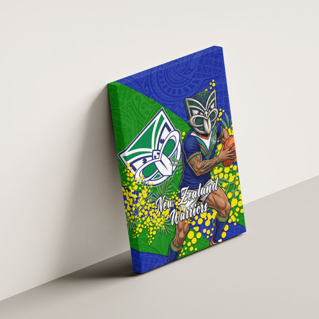 New Zealand Warriors Canvas Wall Art Golden Wattle Floral Polynesian - Australian Flower - Rugby Mascot