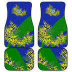 New Zealand Warriors Car Mats Golden Wattle Floral Polynesian - Australian Flower - Rugby Mascot