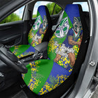 New Zealand Warriors Car Seat Cover Golden Wattle Floral Polynesian - Australian Flower - Rugby Mascot