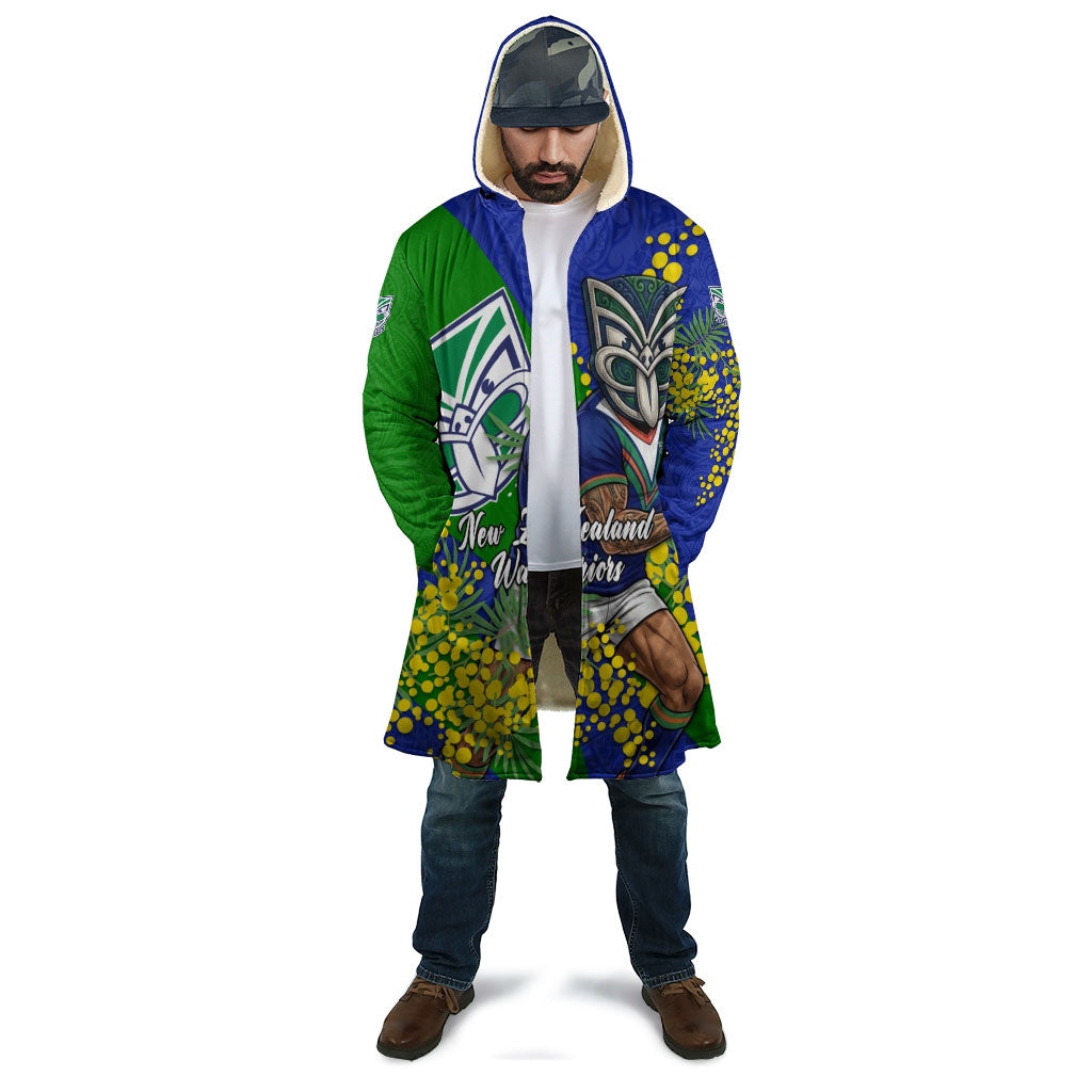 New Zealand Warriors Cloak Golden Wattle Floral Polynesian - Australian Flower - Rugby Mascot