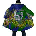 New Zealand Warriors Cloak Golden Wattle Floral Polynesian - Australian Flower - Rugby Mascot