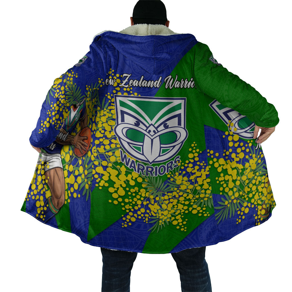 New Zealand Warriors Cloak Golden Wattle Floral Polynesian - Australian Flower - Rugby Mascot
