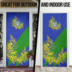 New Zealand Warriors Door Cover Golden Wattle Floral Polynesian - Australian Flower - Rugby Mascot
