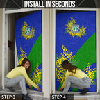 New Zealand Warriors Door Cover Golden Wattle Floral Polynesian - Australian Flower - Rugby Mascot