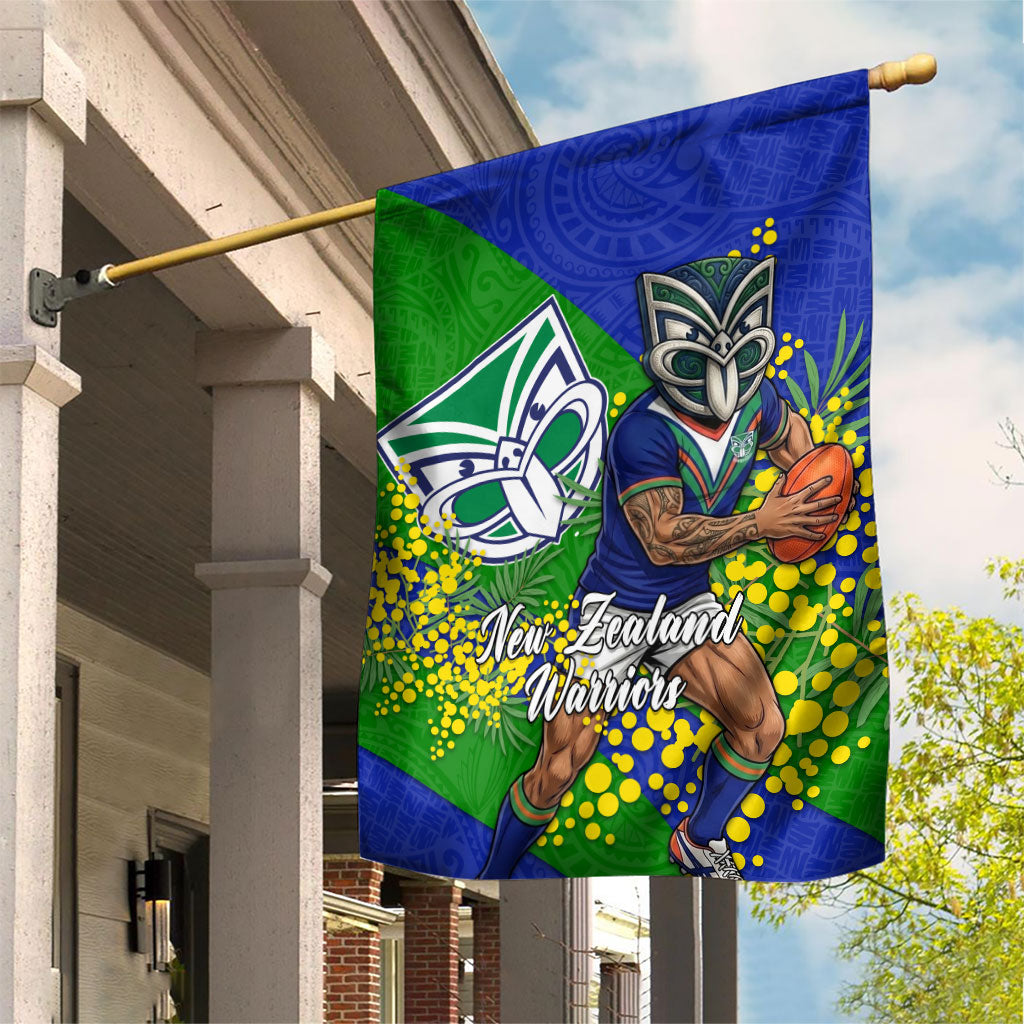 New Zealand Warriors Garden Flag Golden Wattle Floral Polynesian - Australian Flower - Rugby Mascot